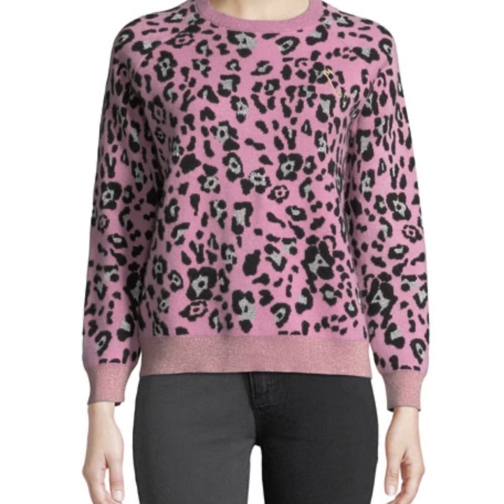 Dusty Rose Animal Print Crew Neck Sweater